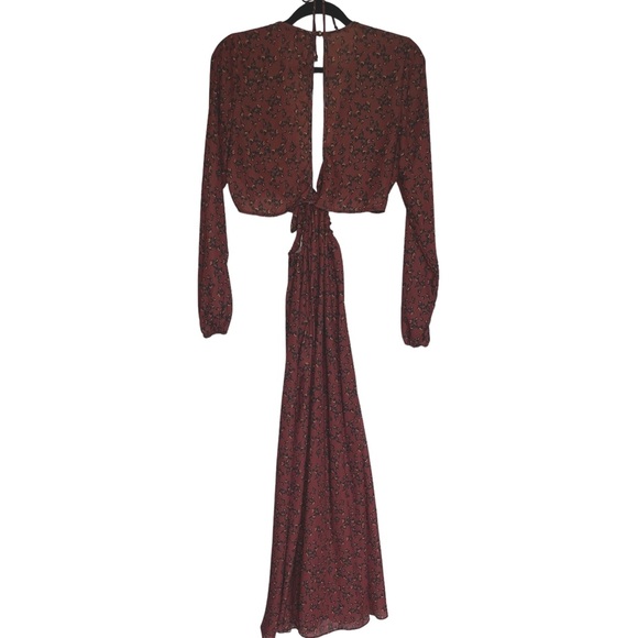 Revolve Burgundy Leopard Maxi Dress - Medium - Picture 5 of 8